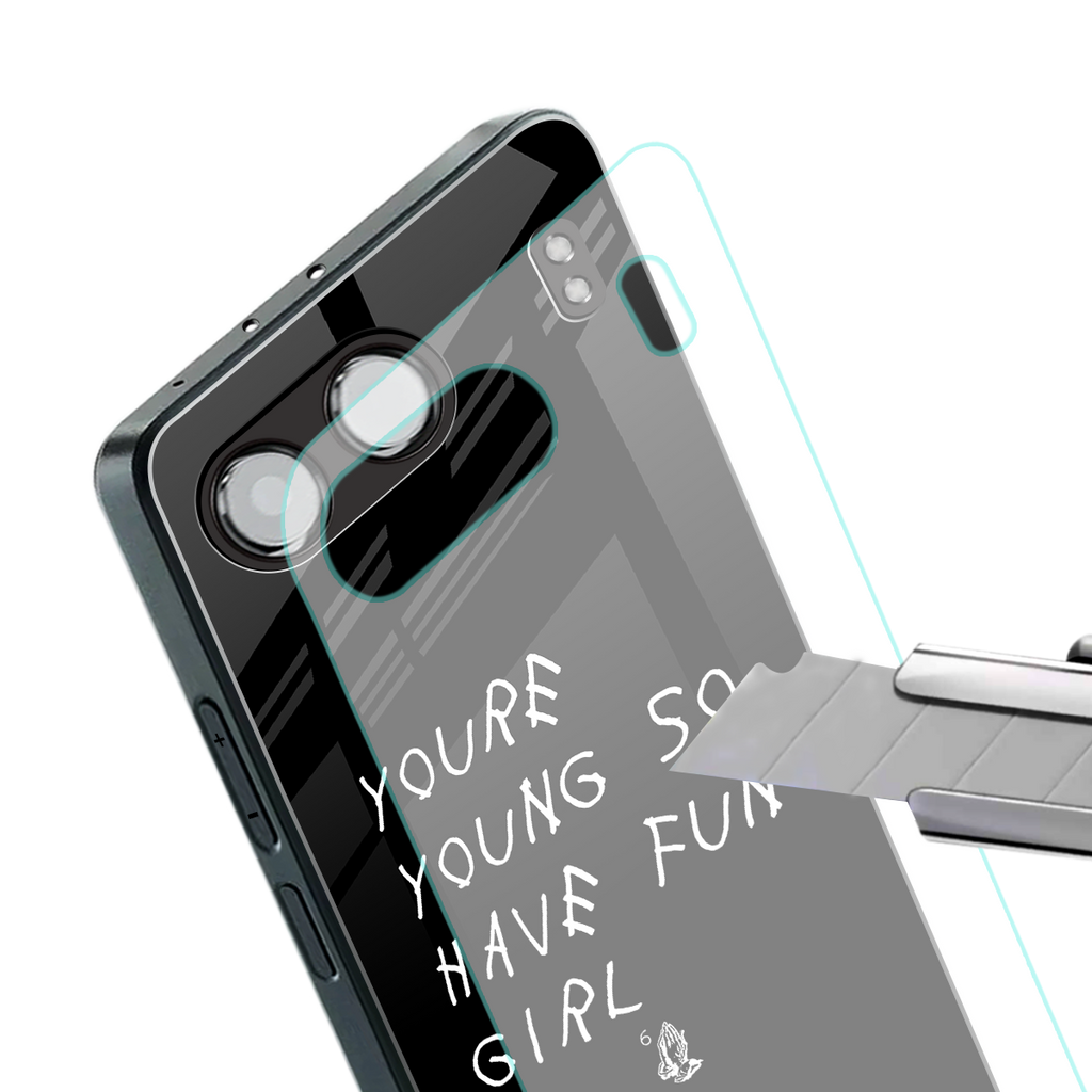 you are young back phone cover | glass case for oneplus nord 4