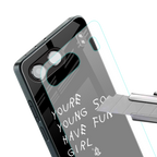 you are young back phone cover | glass case for oneplus nord 4