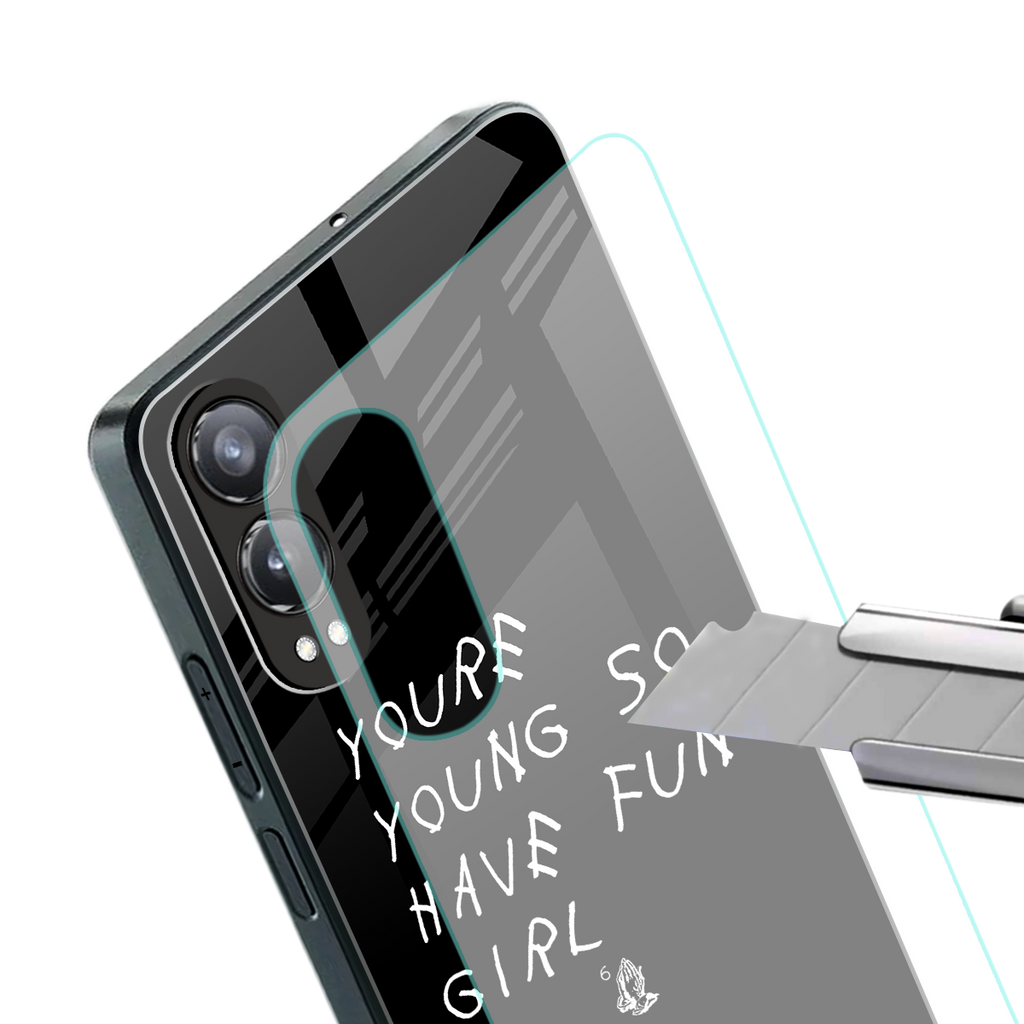 you are young back phone cover | glass case for oneplus nord ce 4 lite