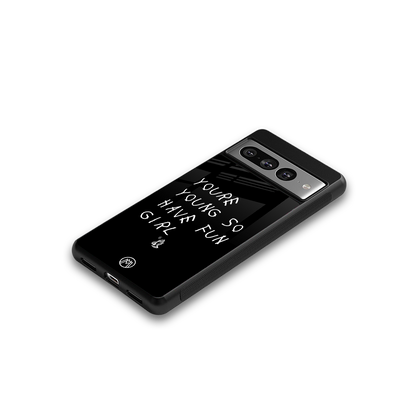 you are young back phone cover | glass case for google pixel 7 pro
