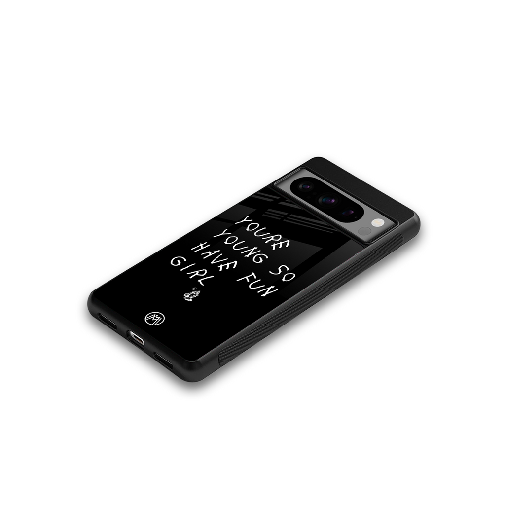 you are young back phone cover | glass case for google pixel 8 pro