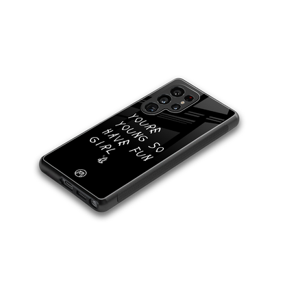 you are young back phone cover | glass case for samsung galaxy s25 ultra