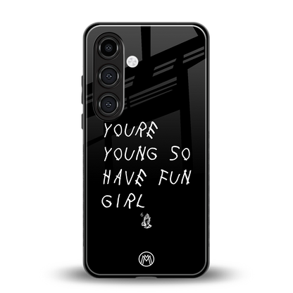 you are young back phone cover | glass case for samsung galaxy s23