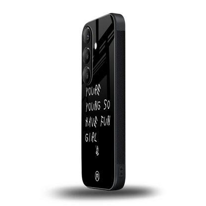 you are young back phone cover | glass case for samsung galaxy s23
