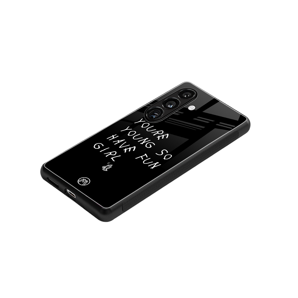 you are young back phone cover | glass case for samsung galaxy s24