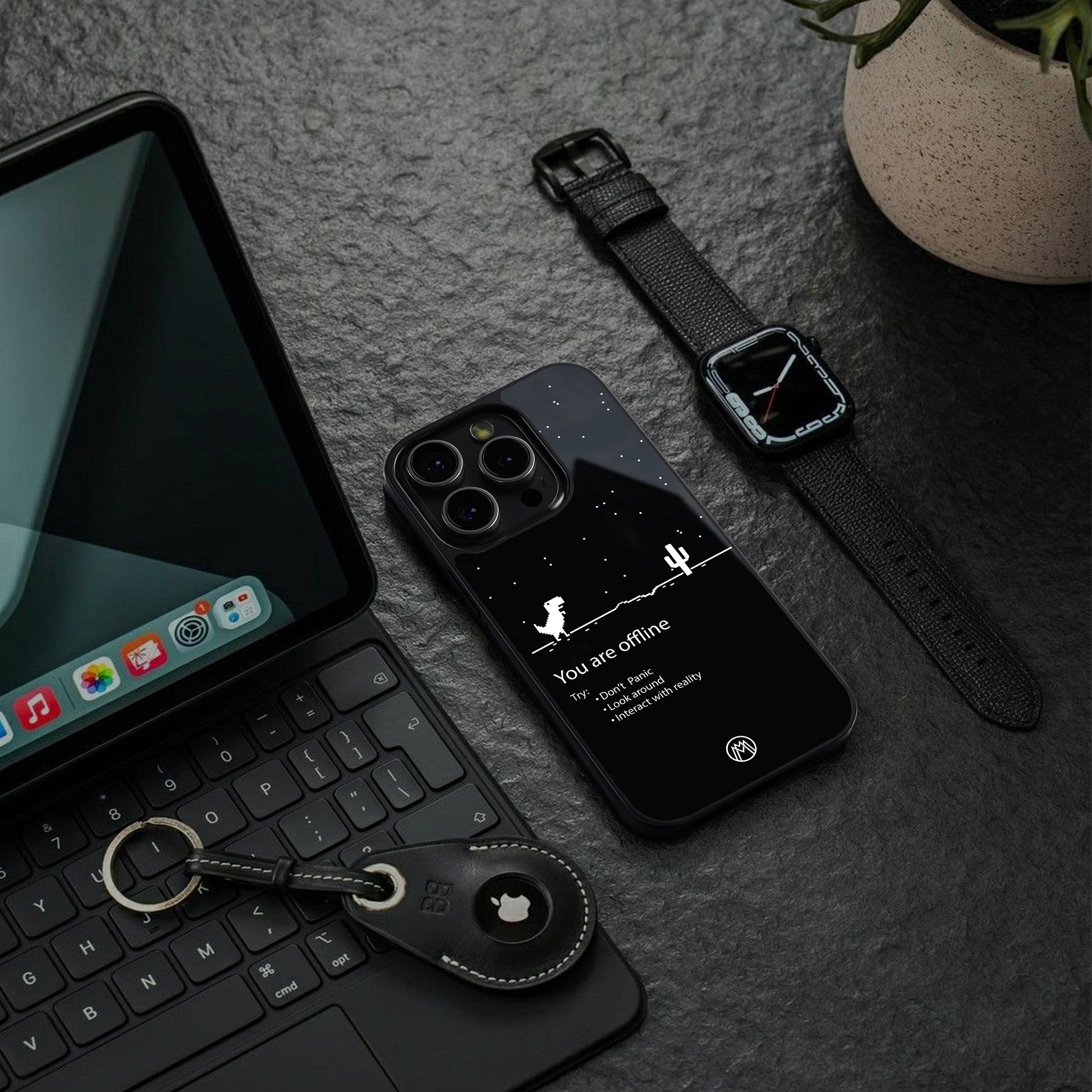 you are offline back phone cover | glass case for iphone 16