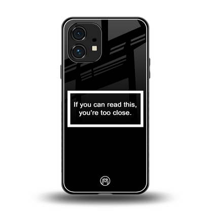 you're too close black back phone cover | glass case for nothing phone 1