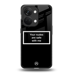 your nudes are safe with me black back phone cover | glass case for oneplus nord 3