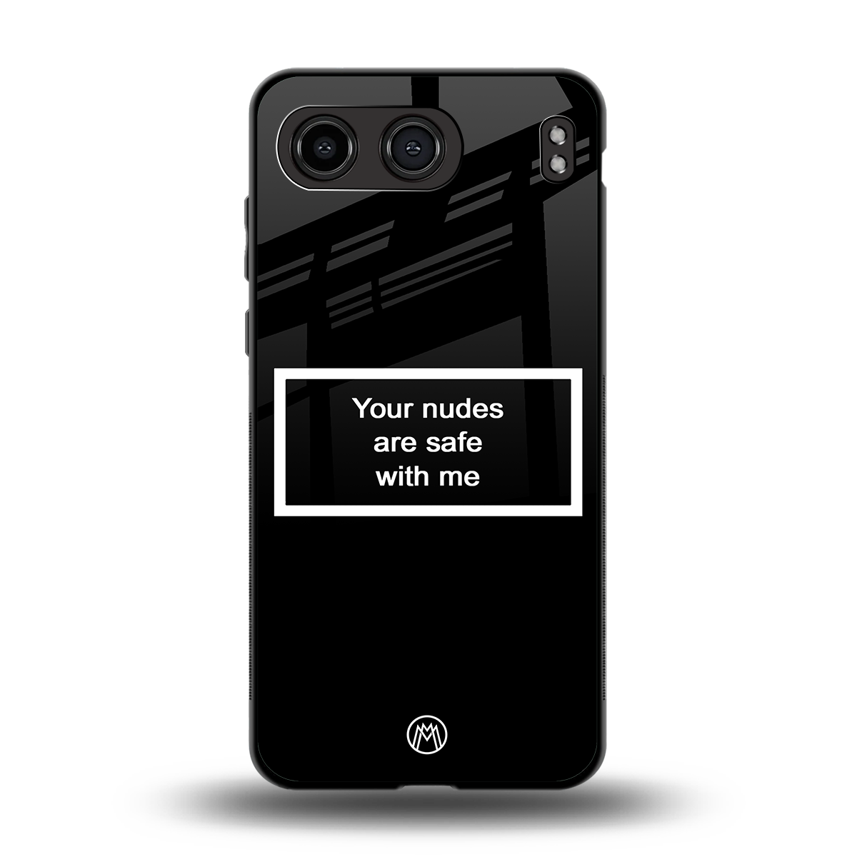 your nudes are safe with me black back phone cover | glass case for oneplus nord 4