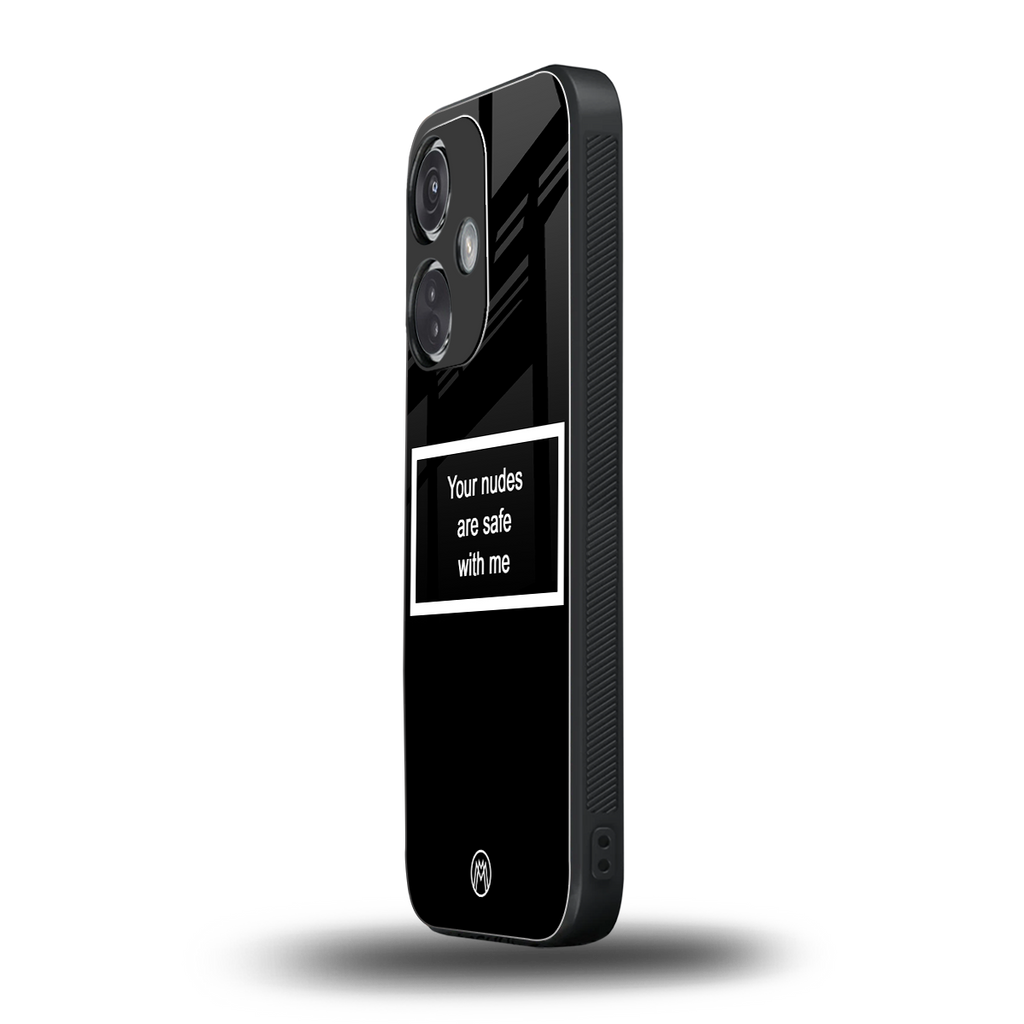 your nudes are safe with me black back phone cover | glass case for oneplus nord ce 3