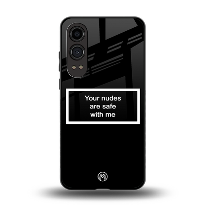 your nudes are safe with me black back phone cover | glass case for oneplus nord ce 4 lite