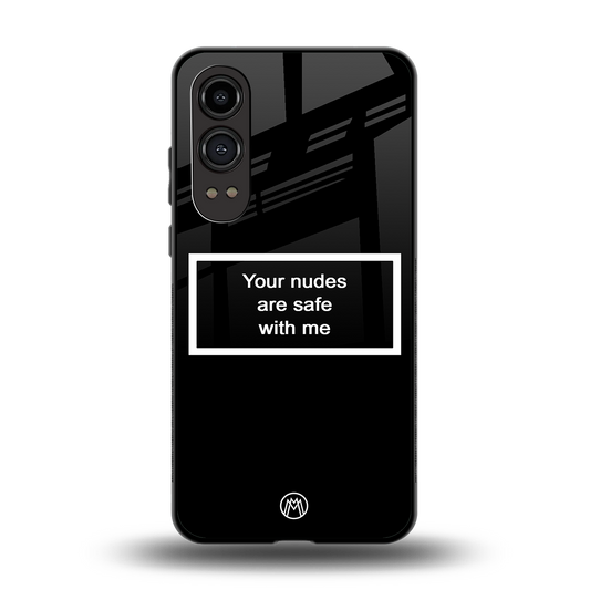 your nudes are safe with me black back phone cover | glass case for oneplus nord ce 4 lite
