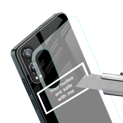 your nudes are safe with me black back phone cover | glass case for oneplus nord ce 4 lite