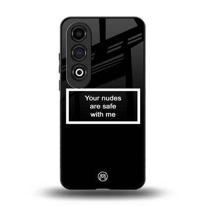 your nudes are safe with me black back phone cover | glass case for oneplus nord ce 4