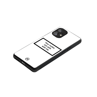 your nudes are safe with me white back phone cover | glass case for nothing phone 1
