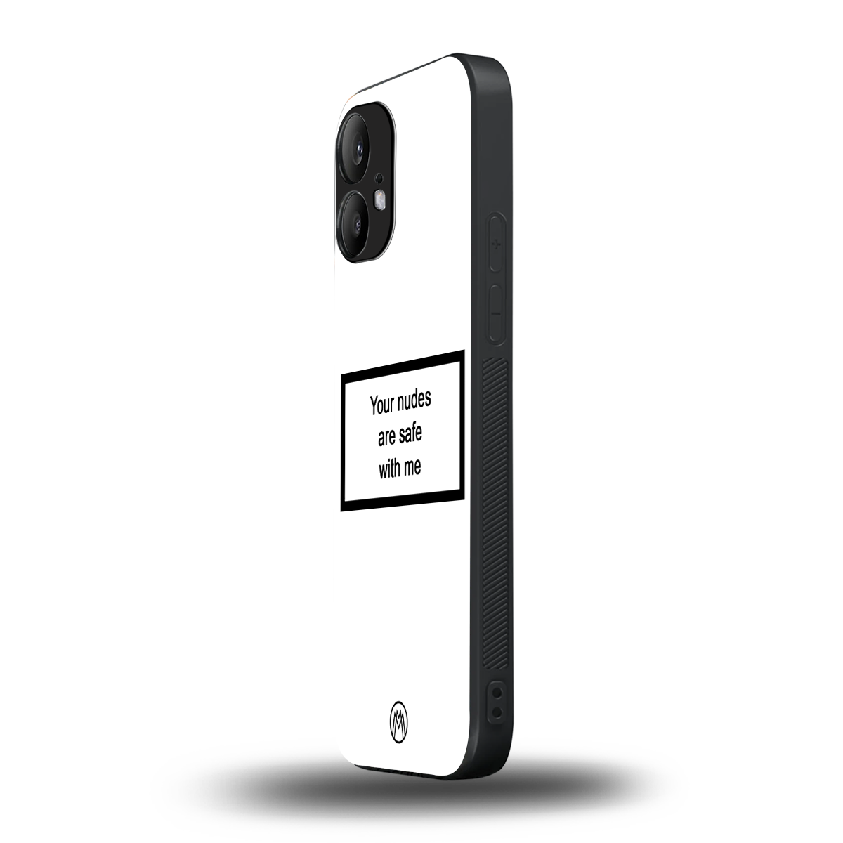 your nudes are safe with me white back phone cover | glass case for nothing phone 2