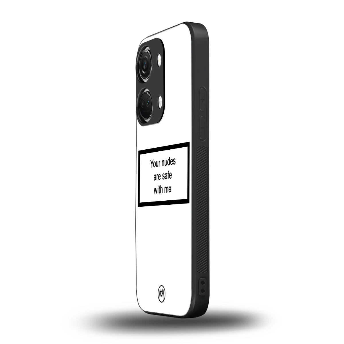 your nudes are safe with me white back phone cover | glass case for oneplus nord 3