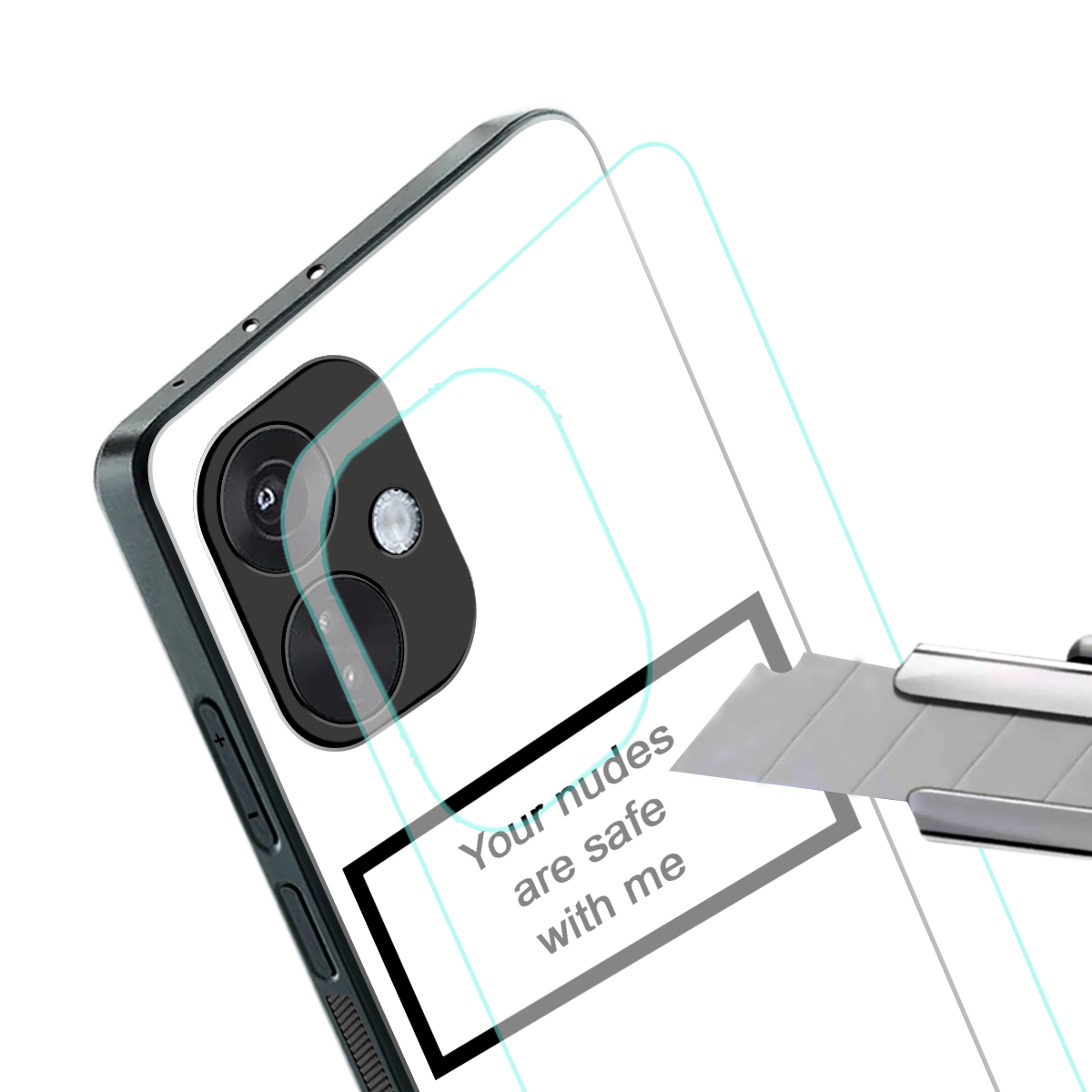 your nudes are safe with me white back phone cover | glass case for oneplus nord ce 3