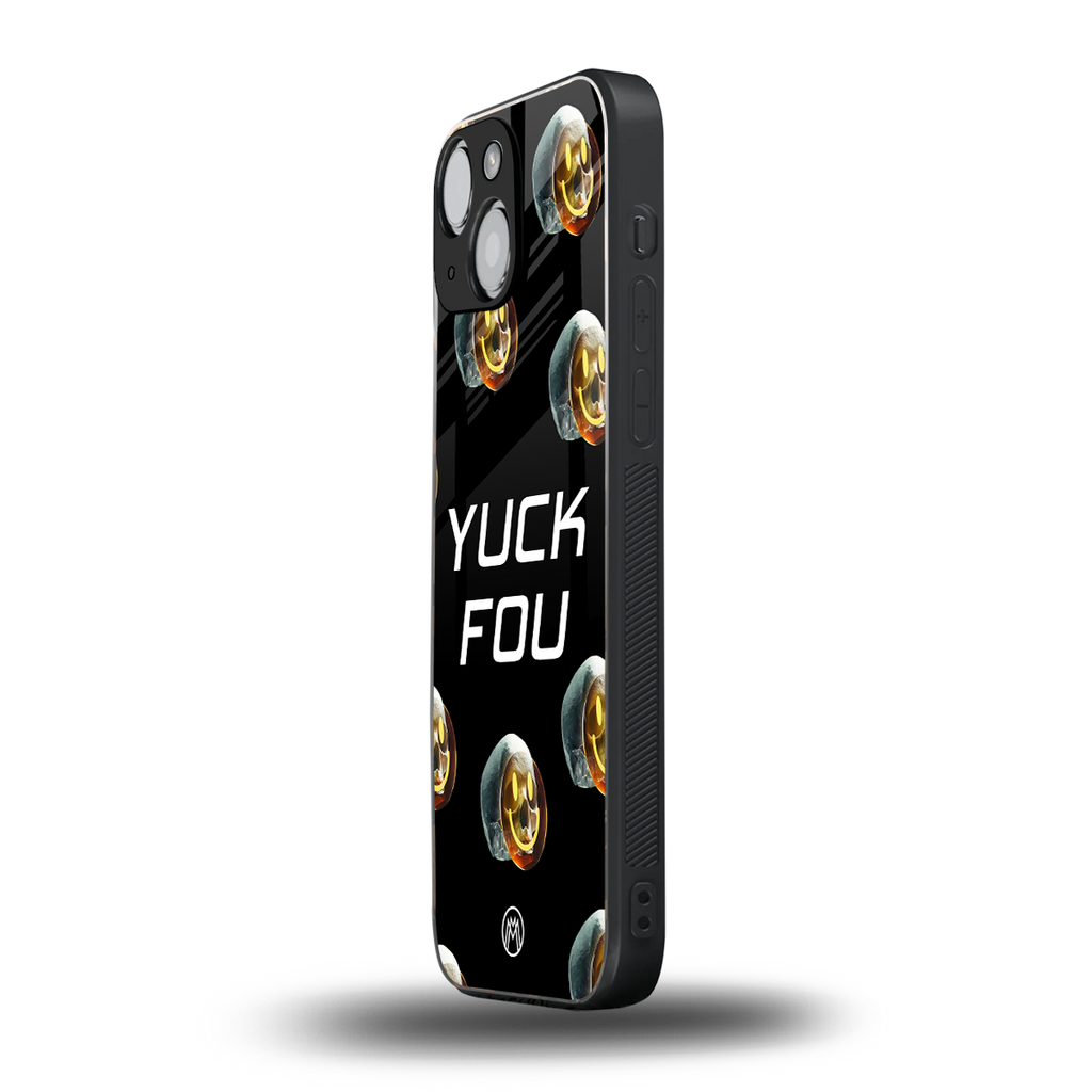 yuck fou back phone cover | glass case for iphone 13 mini