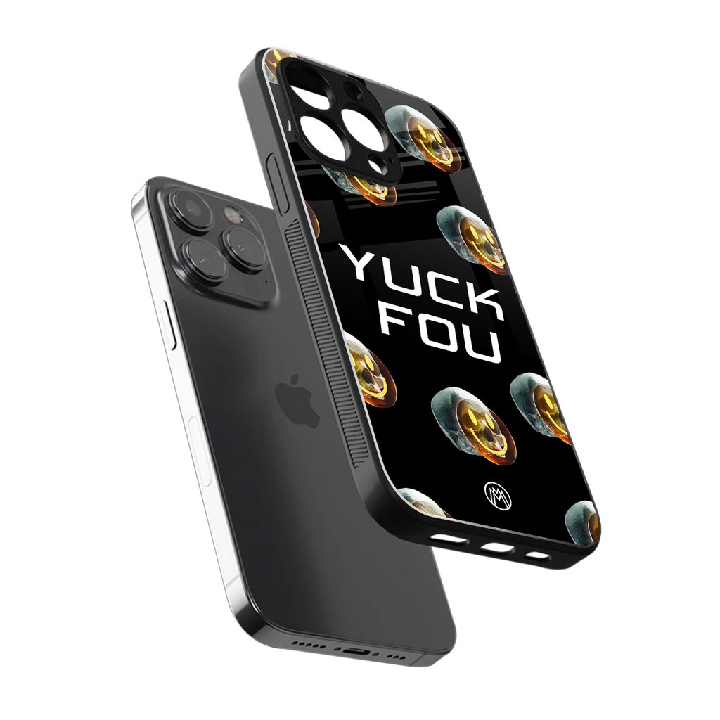yuck fou back phone cover | glass case for iphone 13 pro max