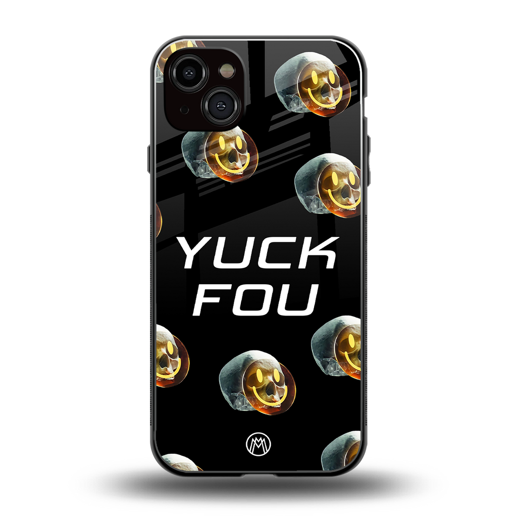 yuck fou back phone cover | glass case for iphone 15 plus