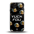 yuck fou back phone cover | glass case for iphone 15 plus