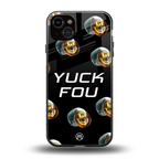 yuck fou back phone cover | glass case for iphone 15 plus