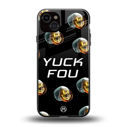yuck fou back phone cover | glass case for iphone 15 plus