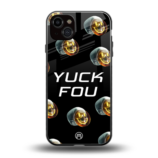 yuck fou back phone cover | glass case for iphone 14 plus
