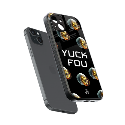 yuck fou back phone cover | glass case for iphone 15 plus
