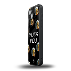 yuck fou back phone cover | glass case for iphone 15 plus