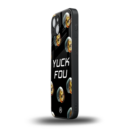 yuck fou back phone cover | glass case for iphone 15 plus