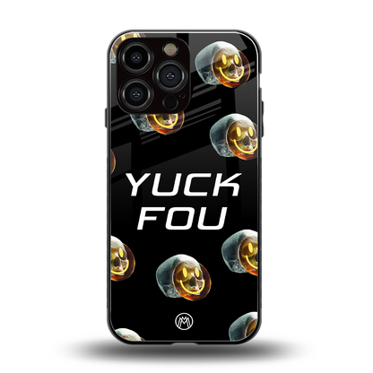 yuck fou back phone cover | glass case for iphone 14 pro max
