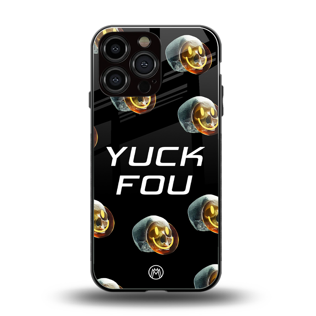 yuck fou back phone cover | glass case for iphone 15 pro max