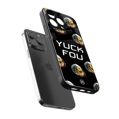 yuck fou back phone cover | glass case for iphone 14 pro max