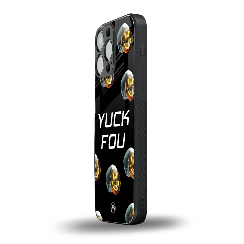 yuck fou back phone cover | glass case for iphone 15 pro max