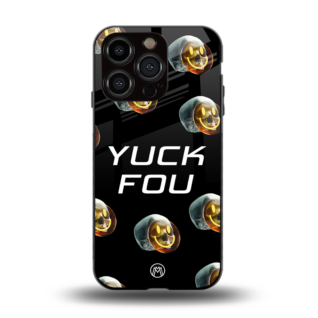 yuck fou back phone cover | glass case for iphone 14 pro