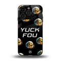 yuck fou back phone cover | glass case for iphone 14 pro
