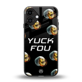 yuck fou back phone cover | glass case for iphone 16 plus
