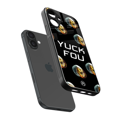 yuck fou back phone cover | glass case for iphone 16 plus
