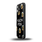 yuck fou back phone cover | glass case for iphone 16 plus