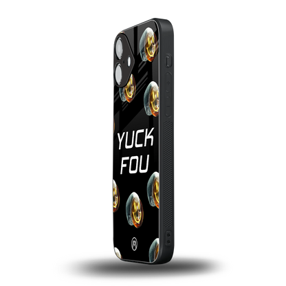 yuck fou back phone cover | glass case for iphone 16 plus