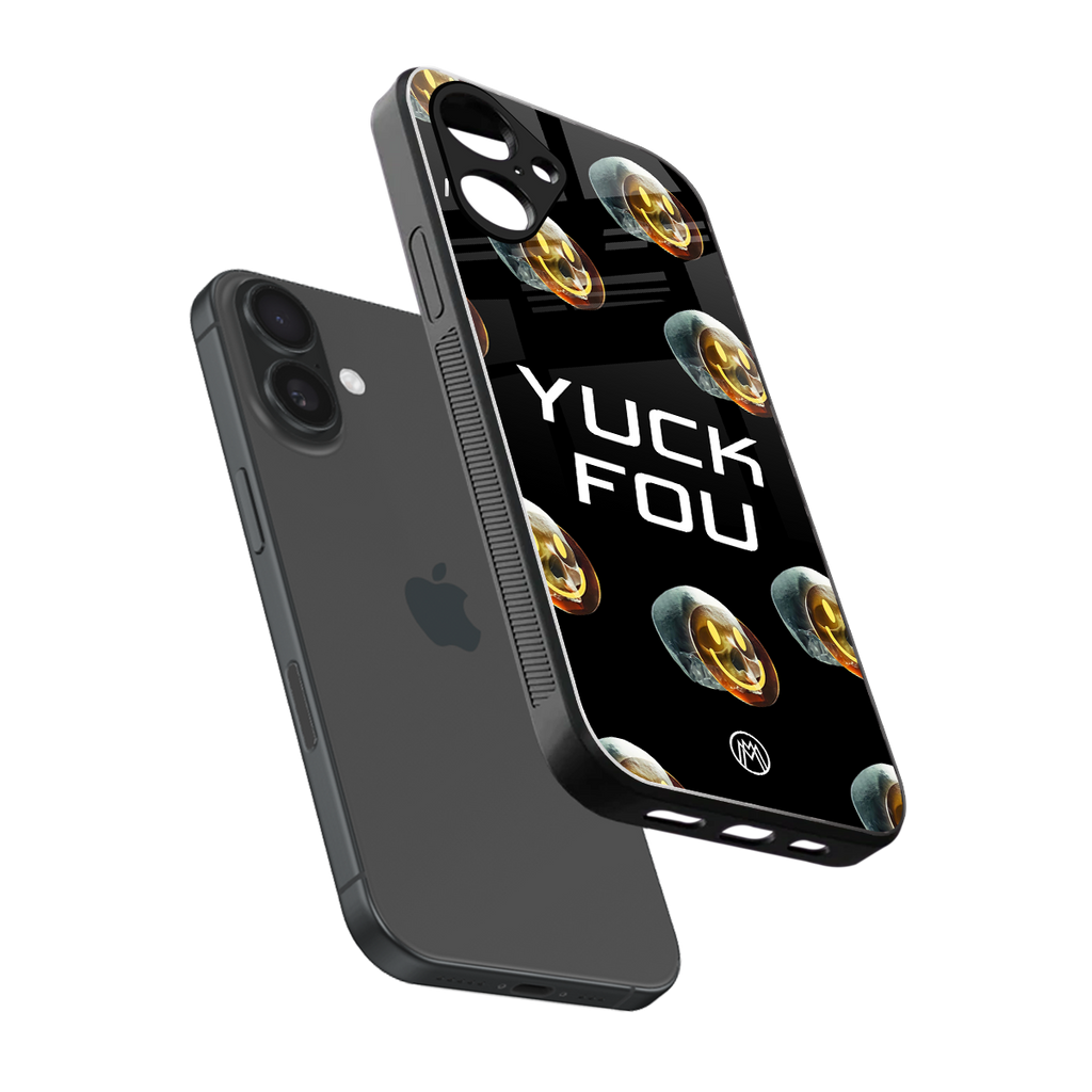 yuck fou back phone cover | glass case for iphone 16