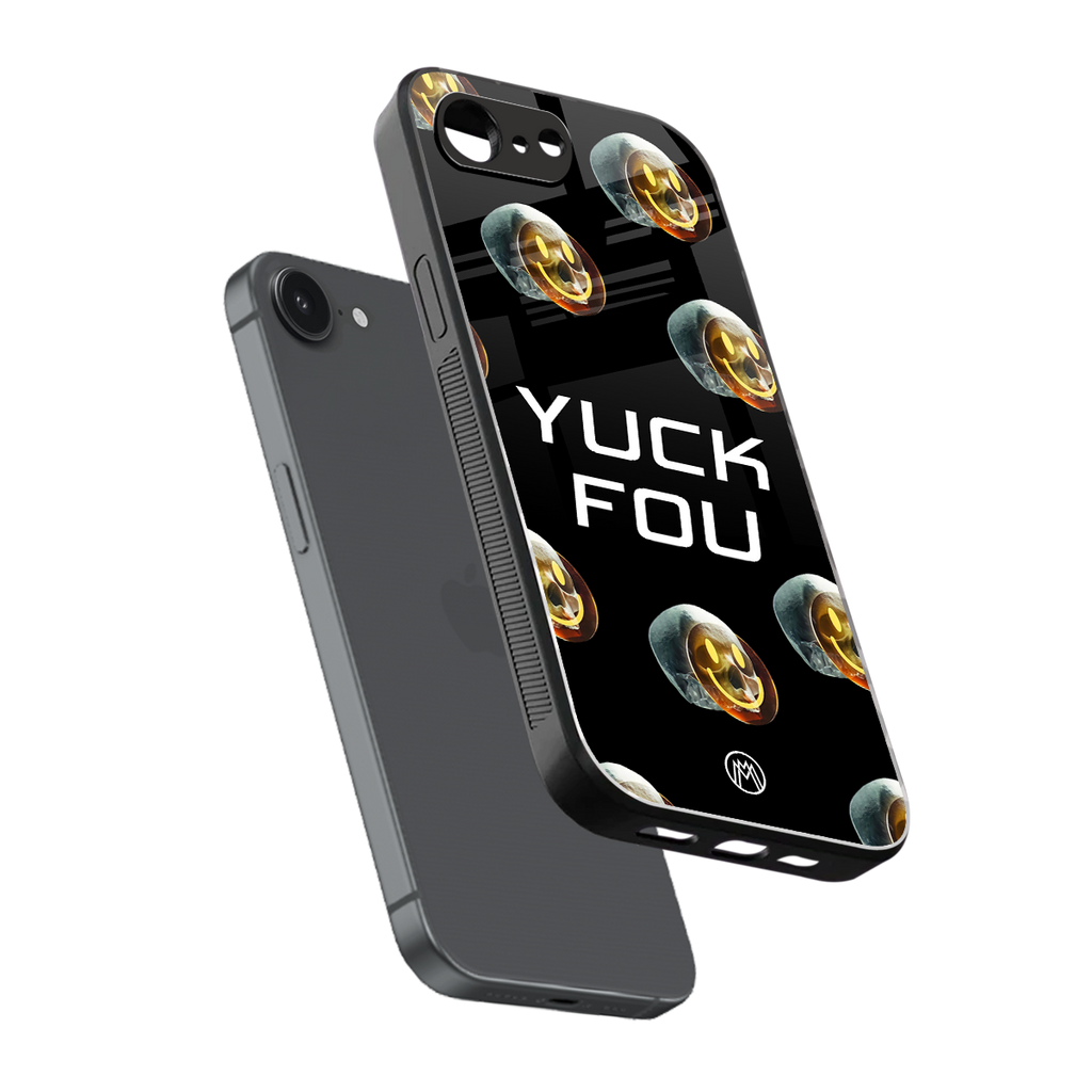 yuck fou back phone cover | glass case for iphone 16e
