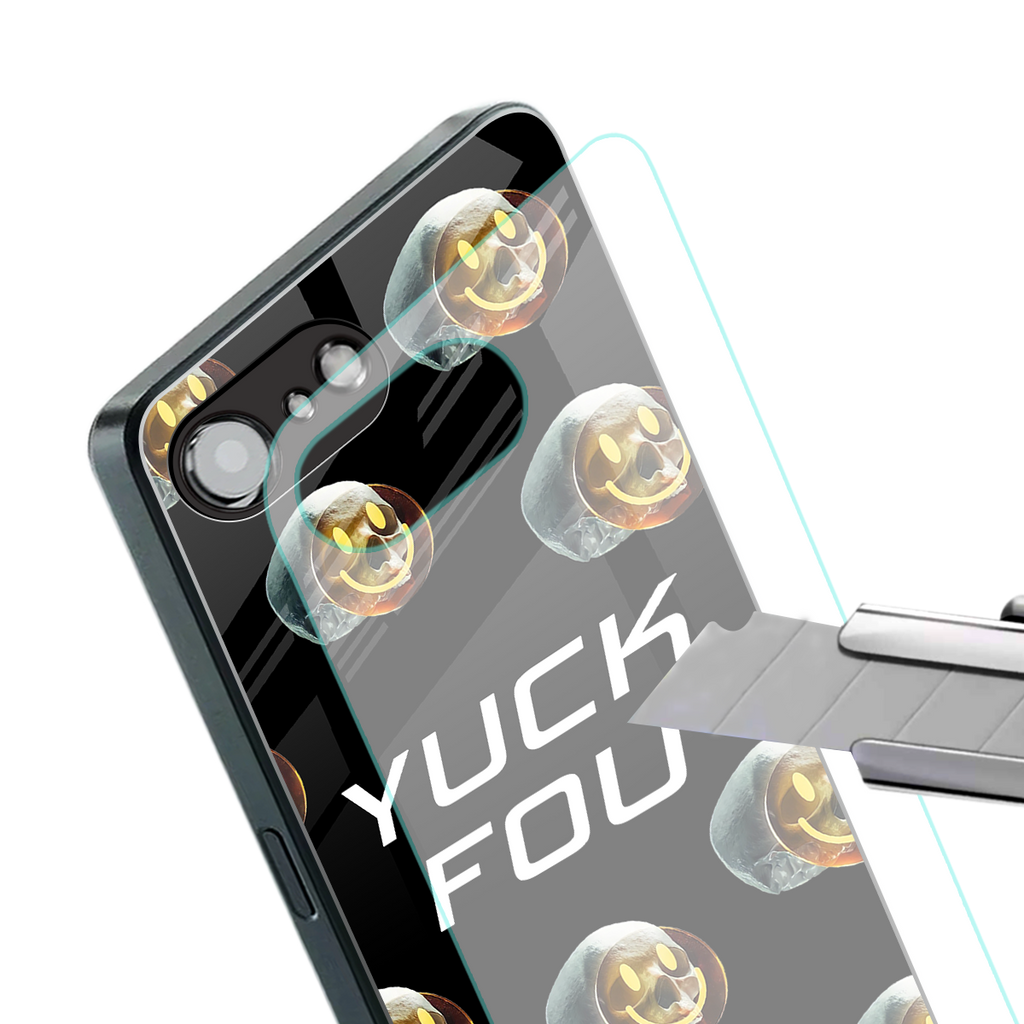 yuck fou back phone cover | glass case for iphone 16e