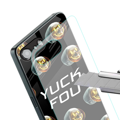 yuck fou back phone cover | glass case for iphone 16e