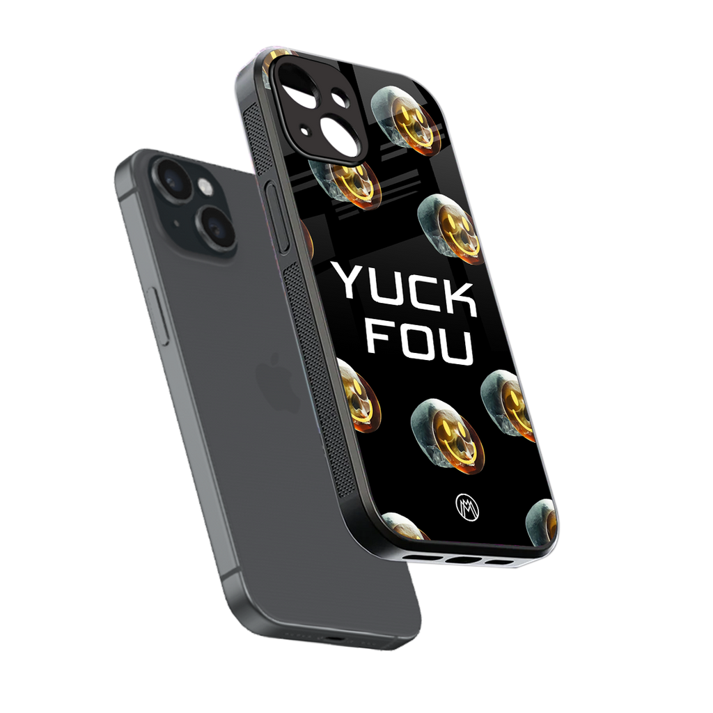 yuck fou back phone cover | glass case for iphone 15