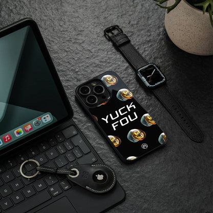 yuck fou back phone cover | glass case for iphone 15 plus