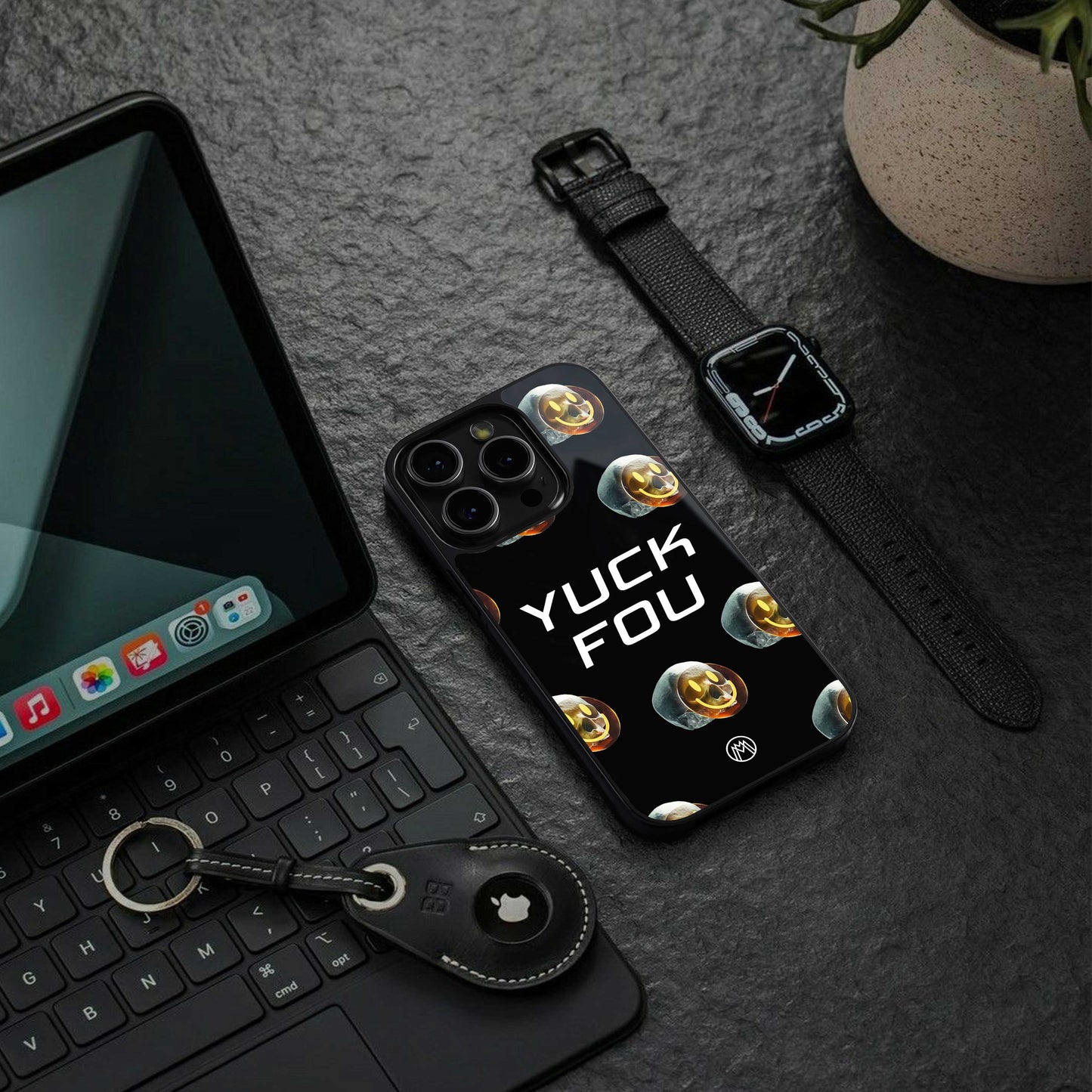 yuck fou back phone cover | glass case for iphone 13 pro max