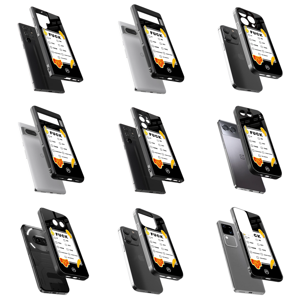 Durable Glass Back Mobile Case for iPhone, Samsung, OnePlus, Google Pixel, Redmi, Vivo, Oppo